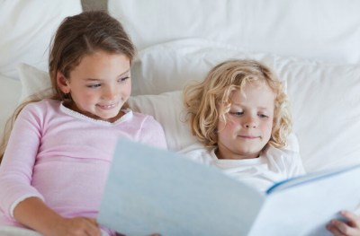 kids reading a book
