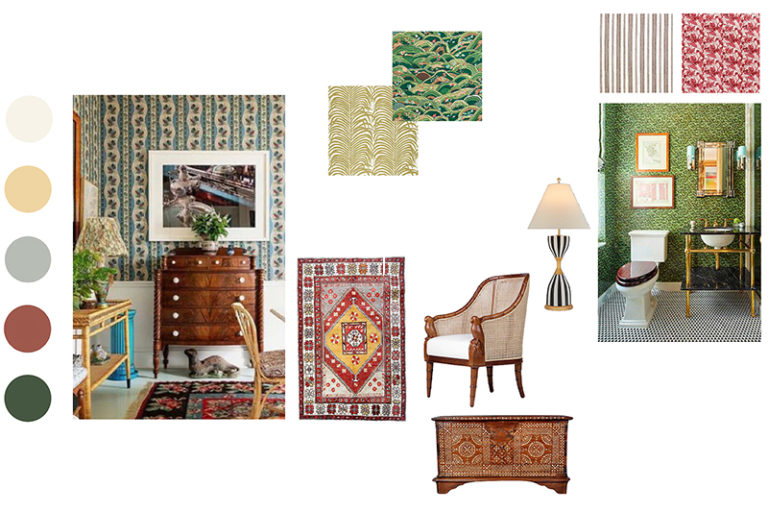Garden view room design board