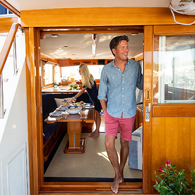 man on yacht